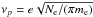 \hbox{$\nu_p=e\sqrt{N_{\rm e}/(\pi m_{\rm e})}$}