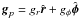 \hbox{$\bl{g}_{p}=g_r \hat{\bl r} +g_\phi \hat{\bl \phi}$}