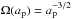\hbox{$\Omega(a_\mathrm{p})=a_\mathrm{p}^{-3/2}$}