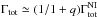 \hbox{$\Gamma_\mathrm{tot}\simeq(1/1+q)\Gamma_\mathrm{tot}^\mathrm{NI}$}