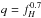 \hbox{$q=f_H^{0.7}$}