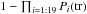 \hbox{$1-\prod_{i=1:19} P_i\rm (tr)$}