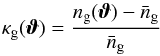 \begin{equation} \label{eq:1} \kappagal(\vvartheta) = \frac{\ngal(\vvartheta) - \meanngal}{\meanngal}\, \end{equation}
