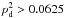 \hbox{$p_{\rm d}^2 > 0.0625$}