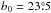 \hbox{$b_0=23\pdeg5$}