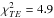 \hbox{$\chi^2_{TE}=4.9$}