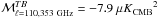 \hbox{${\cal M}_{\ell=110,353~\text{\rm GHz}}^{TB}=-7.9~\mukcmbsq$}