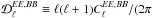 \hbox{${\cal D}^{EE,BB}_{\ell} \equiv \ell (\ell+1) C^{EE,BB}_{\ell}/(2\pi$}