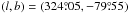 \hbox{$(l,b) = (324\pdeg05, -79\pdeg55)$}