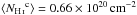 \hbox{$\langle \NHI^{\rm c}\rangle=0.66\times10^{20}\cm2$}