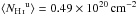\hbox{$\langle \NHI^{\rm u}\rangle=0.49\times10^{20}\cm2$}