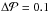 \hbox{$\Delta \mathcal{P} = 0.1$}