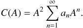 \appendix \setcounter{section}{3} \begin{eqnarray*} C(A)=A^2\sum_{n=1}^\infty a_n A^n. \end{eqnarray*}