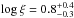 \hbox{$\log \xi = 0.8^{+0.4}_{-0.3}$}