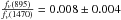 \hbox{$\frac{f_{\nu}(895)}{f_{\nu}(1470)}=0.008\pm 0.004$}