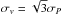 \hbox{$\sigma_v=\sqrt3\sigma_P$}