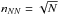 \hbox{$n_{NN}=\sqrt N$}