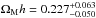 \hbox{$\Omega_{\rm M} h=0.227^{+0.063}_{-0.050}$}