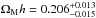 \hbox{$\Omega_{\rm M} h = 0.206_{-0.015}^{+0.013}$}