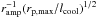 \hbox{$r_{\rm amp}^{-1}(r_{\rm p,max}/l_{\rm cool})^{1/2}$}