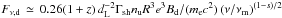 \hbox{$F_{\nu,\rm d}\,\simeq\,0.26(1+z)\,d_{\rm L}^{-2}\Gamma_{\rm sh}n_{\rm u}R^3e^3B_{\rm d}/(m_{\rm e} c^2)\left(\nu/\nu_{\rm m}\right)^{(1-s)/2}$}
