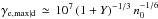 \hbox{$\gamma_{\rm e,\rm max\vert d}\,\simeq\, 10^7\left(1+Y\right)^{-1/3}n_0^{-1/6}$}