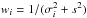 \hbox{$w_i = 1/(\sigma_i^2+s^2)$}