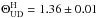 \hbox{$\Theta_\mathrm{UD}^\mathrm{H}=1.36\pm0.01$}