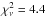 \hbox{$\chi^2_{\nu} = 4.4$}