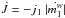 \hbox{$\dot{J}= -j_1~|{\dot{m^w_1}}|$}