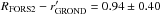 \hbox{$R_{\mathrm{FORS2}} - r'_{\mathrm{GROND}} = 0.94\pm0.40$}