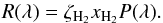 \begin{equation} \label{eq:cosmic ray flux} R(\lambda) = \zeta_{\rm {H_2}} x_{{\rm H_2}} P(\lambda). \end{equation}