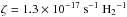 \hbox{$\zeta = 1.3\times 10^{-17}~\rm s^{-1} ~{\rm H}_2{}^{-1}$}