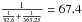\hbox{$ \frac{1}{\frac{1}{82.6} + \frac{1}{365.25}} = 67.4 $}