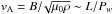 \hbox{$v_{\rm A} = B/\!\sqrt{\mu_0 \rho} \sim L/P_w $}