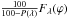 \hbox{$\frac{100}{100-P(\lambda)}F_\lambda(\varphi)$}