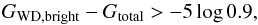 \begin{equation} G_{\rm WD, bright} - G_{\rm total} > -5\, {\rm log\,} 0.9, \label{eq:dist_bias_DWD} \end{equation}