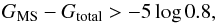 \begin{equation} G_{\rm MS} - G_{\rm total} > -5\, {\rm log\, }0.8, \label{eq:dist_bias_WDMS} \end{equation}
