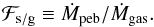 \begin{equation} \mathcal{F}_{\rm s/g} \equiv \dot{M}_{\rm{peb}} / \dot{M}_{\rm{gas}}. \end{equation}