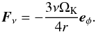 \appendix \setcounter{section}{2} \begin{equation} \bs{F}_\nu = -\frac{3\nu \Omega_{\rm K}}{4 r} \bs{e}_\phi. \label{eq:F-nu} \end{equation}
