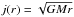 \hbox{$j(r) = \sqrt{GMr}$}