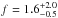 \hbox{$f = 1.6^{+2.0}_{-0.5}$}