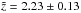 \hbox{$\tilde{z}= 2.23\pm0.13$}