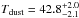 \hbox{$T_{\rm dust}=42.8^{+2.0}_{-2.1}$}