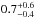 \hbox{$0.7^{+0.6}_{-0.4}$}