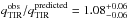 \hbox{$q_{\rm TIR}^{\rm obs}/q_{\rm TIR}^{\rm predicted}= 1.08^{+0.06}_{-0.06}$}