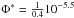 \hbox{$\Phi^* = \frac{1}{0.4}10^{-5.5}$}