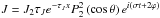 \hbox{$J = J_2 \tau_{J} e^{- \tau_{J} x} P_2^2 \left( \cos \theta \right) e^{i \left( \sigma t + 2 \varphi \right)}$}