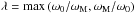 \hbox{$\lambda = \max \left( \omega_0/\omega_{\rm M}, \omega_{\rm M}/\omega_0 \right)$}