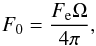 \appendix \setcounter{section}{5} \begin{equation} F_0 = {{F_{\rm e}\Omega}\over{4\pi}} , \end{equation}
